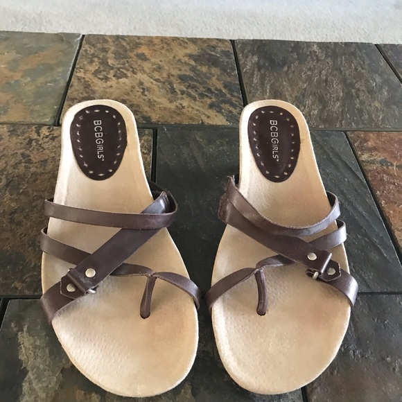 BCBGirls Shoes - BCBGirls strappy leather kitten heel sandals